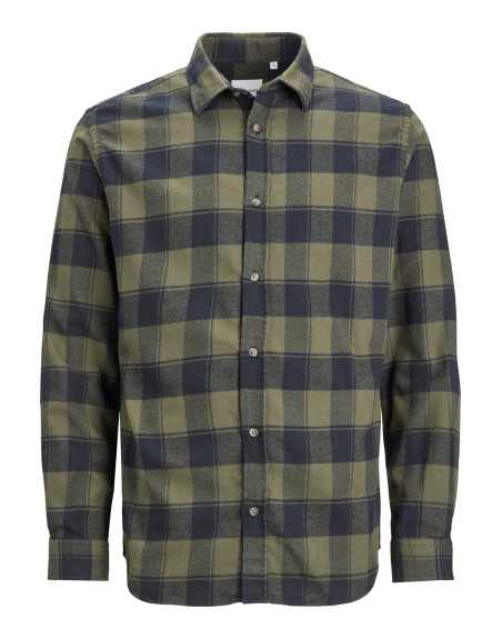 CAMISA CUADROS FRANELA 12236873 JJPLAIN FALL BUFFALO SHIRT LS