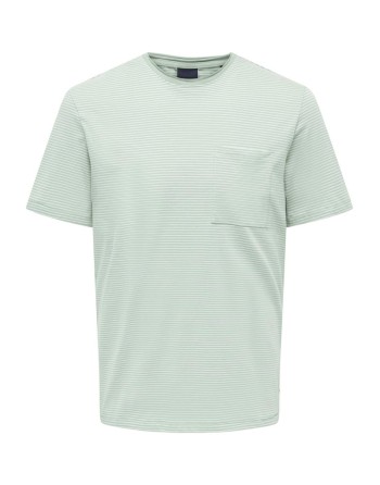 CAMISETA M/C CUELLO RULE RAYAS 22025680 ONSBALE REG SS TEE