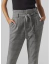 PANTALÓN VESTIR TIRO ALTO CUADROS CINTURÓN L32 10209834 VMEVA HR LOOSE PAPERBAG CHECK P GA NOOS