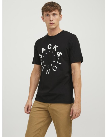 CAMISETA M/C LOGO JACK AND JONES CÍRCULO 12242554 JJWARRIOR TEE SS CREW NECK