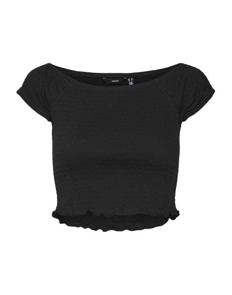 TOP CORTITO M/C NIDO DE ABEJA 10304441 VMHADI OFF SHOULDER CROP TOP JRS SPE