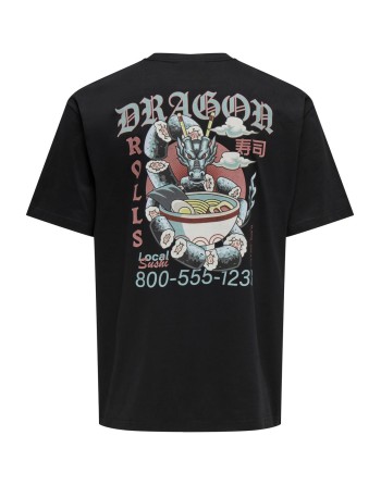 CAMISETA M/C DRAGON ROLLS LOCAL SUSHI 22030583 ONSALFIE LIFE RLX SS TEE