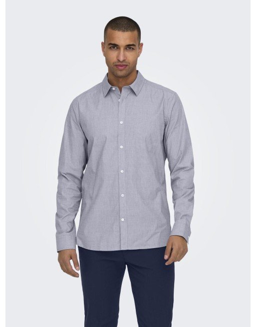 CAMISA M/L SLIM ALGODÓN 22029755 ONSGUDMUND SLIM FIL-A-FIL LS SHIRT