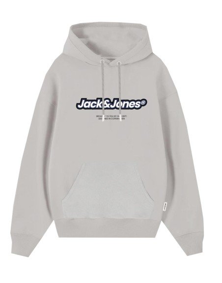 SUDADERA CAPUCHA LOGO JACK AND JONES RELIEVE 12265766 JORVESTERBRO NEWTON BRANDING SWEAT HOOD