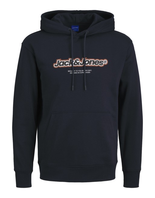 SUDADERA CAPUCHA LOGO JACK AND JONES RELIEVE 12265766 JORVESTERBRO NEWTON BRANDING SWEAT HOOD