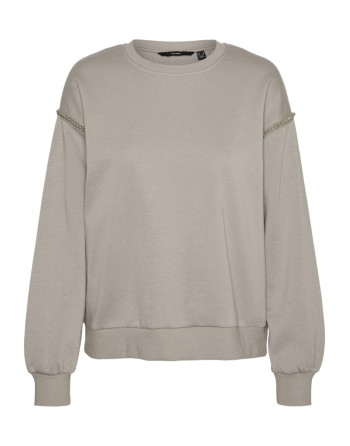 SUDADERA SIN CAPUCHA DETALLE PERLAS EN LA MANGA 10321355 VMDAISY PEARL SWEAT JRS BOO GA