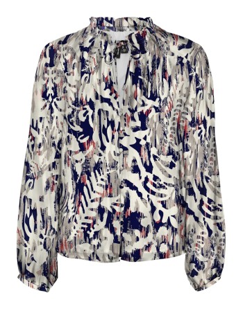 BLUSA M/L ESTAMPADA BOTONES CUELLO CON CORDÓN 10326878 VMHOLLY LS TIE SHIRT WVN GA