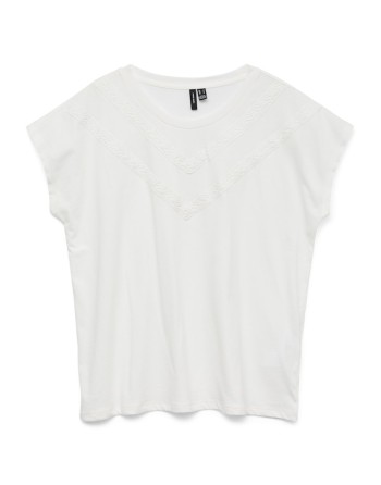 CAMISETA M/C DETALLE ENCAJE 10329678 VMPANNA AVA SS TOP JRS