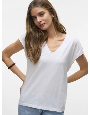 CAMISETA M/C BÁSICA CUELLO V 10327678 VMLUNA SS V-NECK TEE JRS NOOS