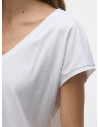 CAMISETA M/C BÁSICA CUELLO V 10327678 VMLUNA SS V-NECK TEE JRS NOOS