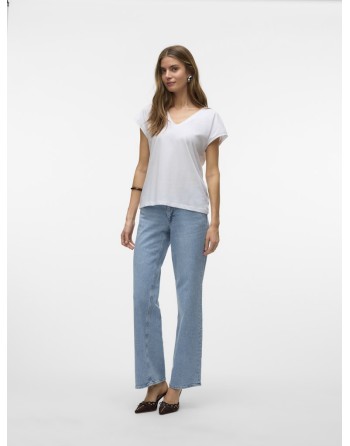 CAMISETA M/C BÁSICA CUELLO V 10327678 VMLUNA SS V-NECK TEE JRS NOOS