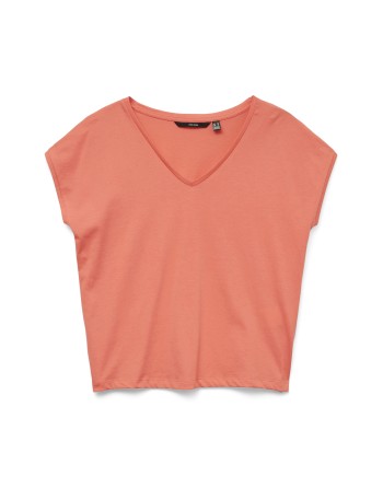 CAMISETA M/C BÁSICA CUELLO V 10327678 VMLUNA SS V-NECK TEE JRS NOOS