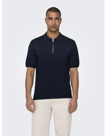 POLO PUNTO M/C CREMALLERA 22028606 ONSWYLER LIFE REG 14 SS ZIP POLO KNIT