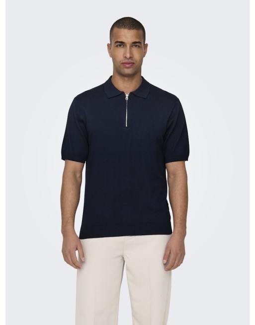 POLO PUNTO M/C CREMALLERA 22028606 ONSWYLER LIFE REG 14 SS ZIP POLO KNIT