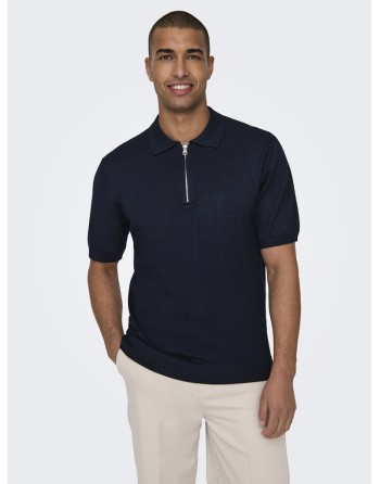 POLO PUNTO M/C CREMALLERA 22028606 ONSWYLER LIFE REG 14 SS ZIP POLO KNIT
