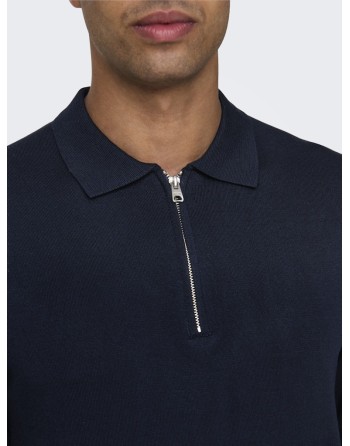 POLO PUNTO M/C CREMALLERA 22028606 ONSWYLER LIFE REG 14 SS ZIP POLO KNIT