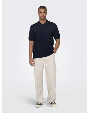 POLO PUNTO M/C CREMALLERA 22028606 ONSWYLER LIFE REG 14 SS ZIP POLO KNIT