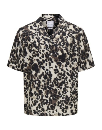 CAMISA M/C CUELLO V ANIMAL PRINT 22032640 ONSROCKET REG SS RESORT AOP SHIRT