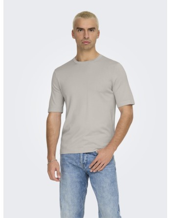 CAMISETA M/C PUNTO BÁSICA CUELLO REDONDO 22022928 ONSWYLER LIFE REG 14 SS KNIT NOOS