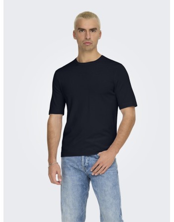 CAMISETA M/C PUNTO BÁSICA CUELLO REDONDO 22022928 ONSWYLER LIFE REG 14 SS KNIT NOOS