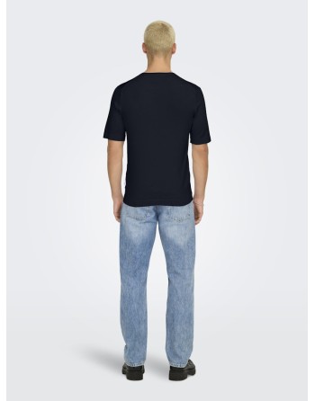 CAMISETA M/C PUNTO BÁSICA CUELLO REDONDO 22022928 ONSWYLER LIFE REG 14 SS KNIT NOOS
