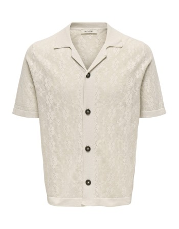 CAMISA M/C PUNTO CALADA CUELLO V 22033453 ONSKEN LIFE REG 12 SS SHIRT KNIT