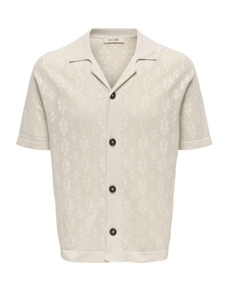 CAMISA M/C PUNTO CALADA CUELLO V 22033453 ONSKEN LIFE REG 12 SS SHIRT KNIT