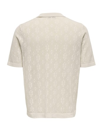 CAMISA M/C PUNTO CALADA CUELLO V 22033453 ONSKEN LIFE REG 12 SS SHIRT KNIT