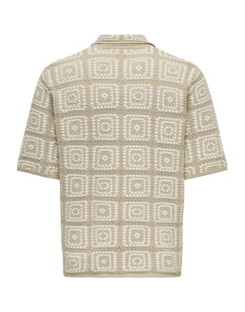CAMISA M/C CROCHET CUADROS 22033329 ONSBART RLX 5 SS SHIRT KNIT NOOS