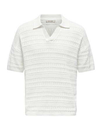 POLO M/C PUNTO CALADO CUELLO ABIERTO 22031835 ONSGRAYSON DS 5 CHOCHET POLO KNIT NOOS