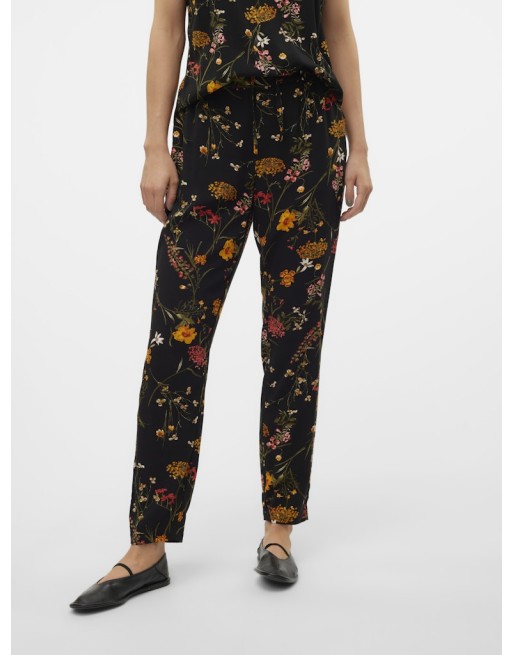 PANTALÓN LARGO CON GOMA FINITO FLORES 10286727 VMEASY NW LOOSE PANTS R1 WVN GA