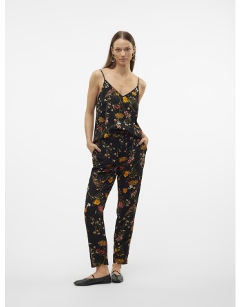 PANTALÓN LARGO CON GOMA FINITO FLORES 10286727 VMEASY NW LOOSE PANTS R1 WVN GA