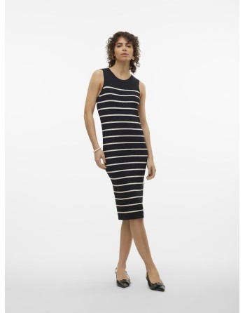 VESTIDO PUNTO LARGO TIRANTES RAYAS 10306202 