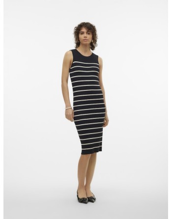 VESTIDO PUNTO LARGO TIRANTES RAYAS 10306202 