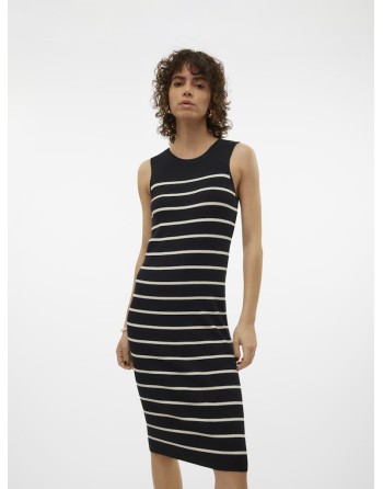 VESTIDO PUNTO LARGO TIRANTES RAYAS 10306202 