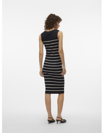 VESTIDO PUNTO LARGO TIRANTES RAYAS 10306202 