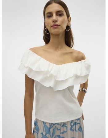 TOP CUELLO V VOLANTE 10327412 VMANE SL FRILL SHORT TOP JRS GA