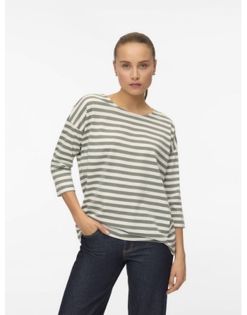 CAMISETA ANCHITA MANGA 3/4 RAYAS 10329546 VMLUNA MALENA 3/4 TOP GA JRS NOOS