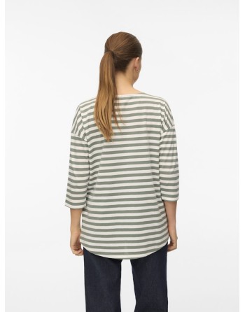 CAMISETA ANCHITA MANGA 3/4 RAYAS 10329546 VMLUNA MALENA 3/4 TOP GA JRS NOOS