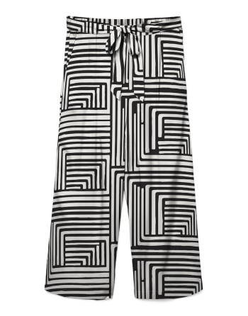 PANTALÓN LARGO FLUÍDO HOJAS 10328776 VMEASY JOY H/W CULOTTE PANTS WVN GA
