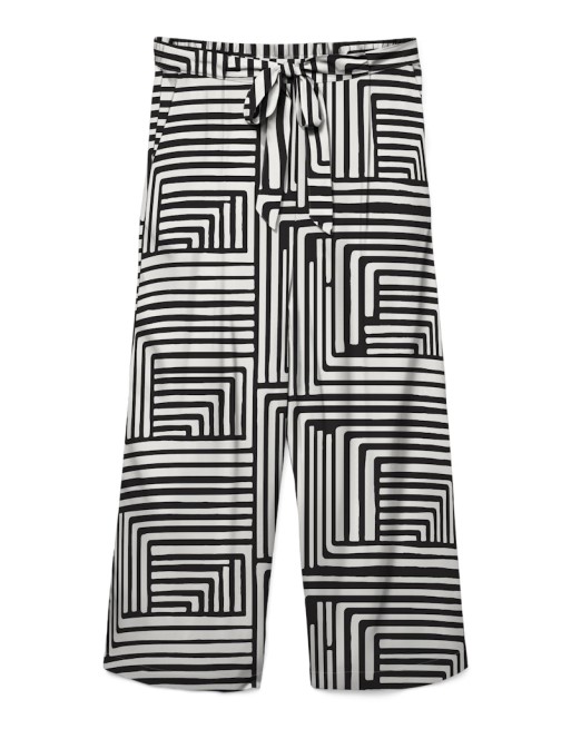 PANTALÓN LARGO FLUÍDO HOJAS 10328776 VMEASY JOY H/W CULOTTE PANTS WVN GA