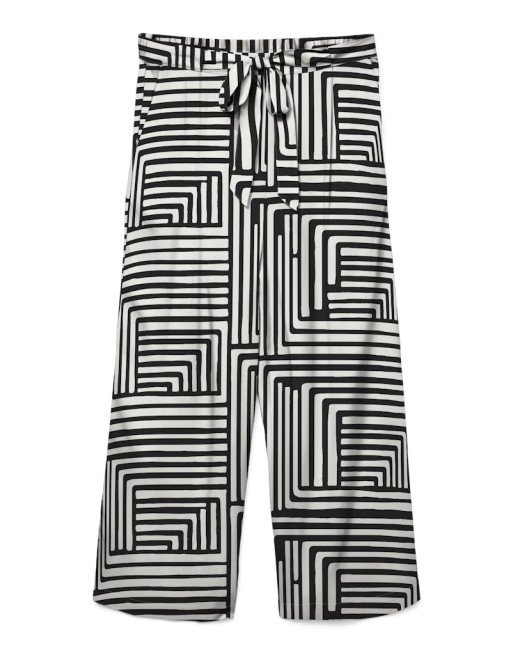 PANTALÓN LARGO FLUÍDO HOJAS 10328776 VMEASY JOY H/W CULOTTE PANTS WVN GA
