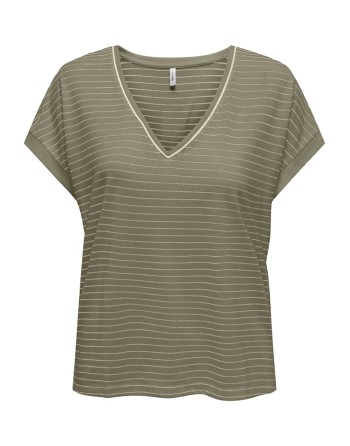 CAMISETA CUELLO V 15343323 ONLNECK GLITTER TOP JRS