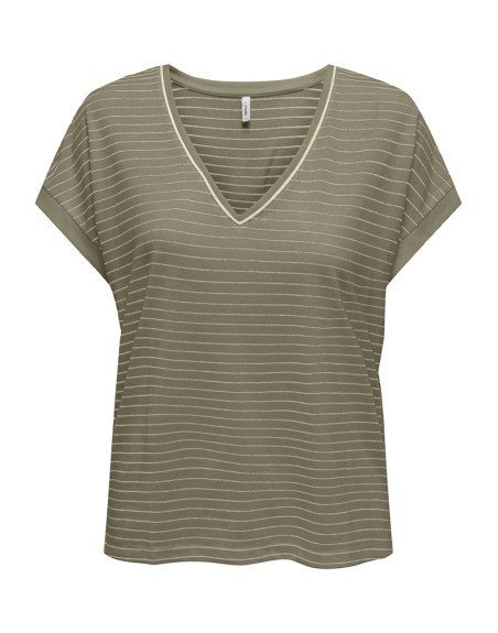 CAMISETA CUELLO V 15343323 ONLNECK GLITTER TOP JRS