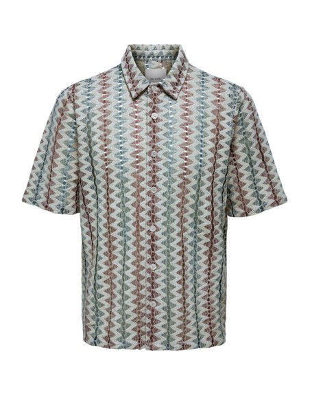 CAMISA M/C CROCHET 22035428 ONSCALLUM CROCHET SS RESORT AOP SHIRT