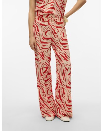PANTALÓN FLUÍDO GOMA ESTAMPADO CEBRA 10322915 VMPOET HW LOOSE PANT JRS GA BOO
