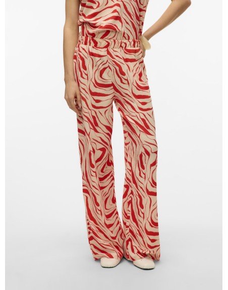 PANTALÓN FLUÍDO GOMA ESTAMPADO CEBRA 10322915 VMPOET HW LOOSE PANT JRS GA BOO