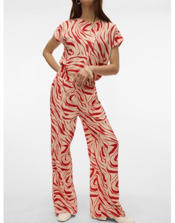 PANTALÓN FLUÍDO GOMA ESTAMPADO CEBRA 10322915 VMPOET HW LOOSE PANT JRS GA BOO