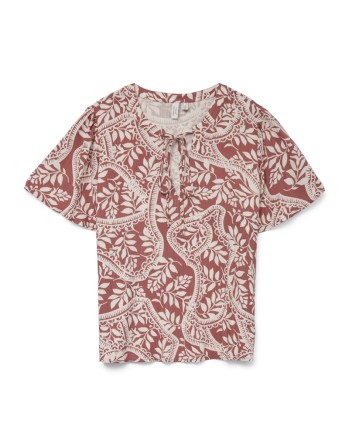 BLUSA M/C CUELLO V CON LAZADA 10327060 VMBALI S/S V-NECK TOP WVN BTQ GA