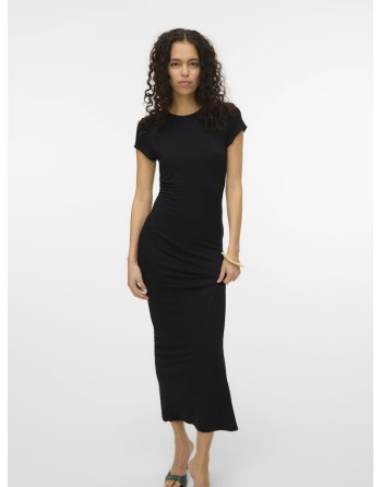 VESTIDO MIDI M/C ENTALLADO 10326357 VMSAANVI SS O-NECK ANKLE DRESS VMA NOOS